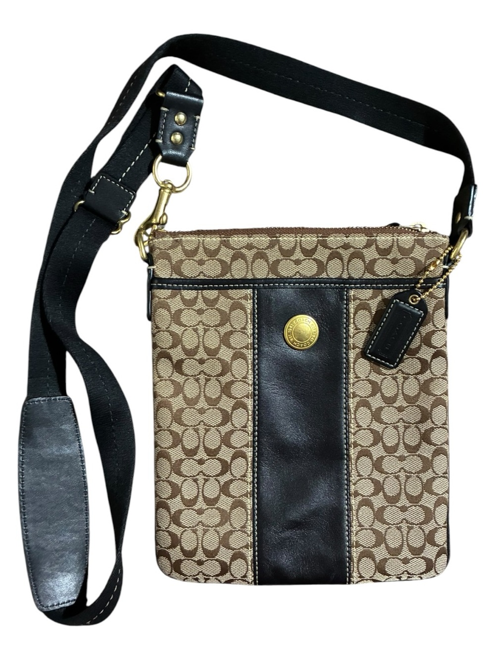 COACH Chelsea Heritage Swingpack Crossbody Tan Brown